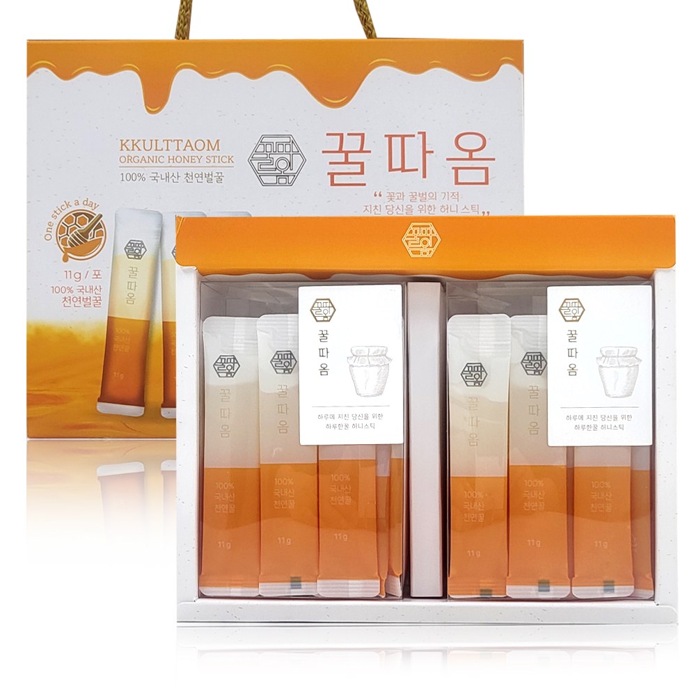 꿀따옴 꿀스틱 아카시아꿀 11g 25T 2입 선물세트, 꿀스틱 아카시아꿀 11g 25T x 2개, 11g 15,980원