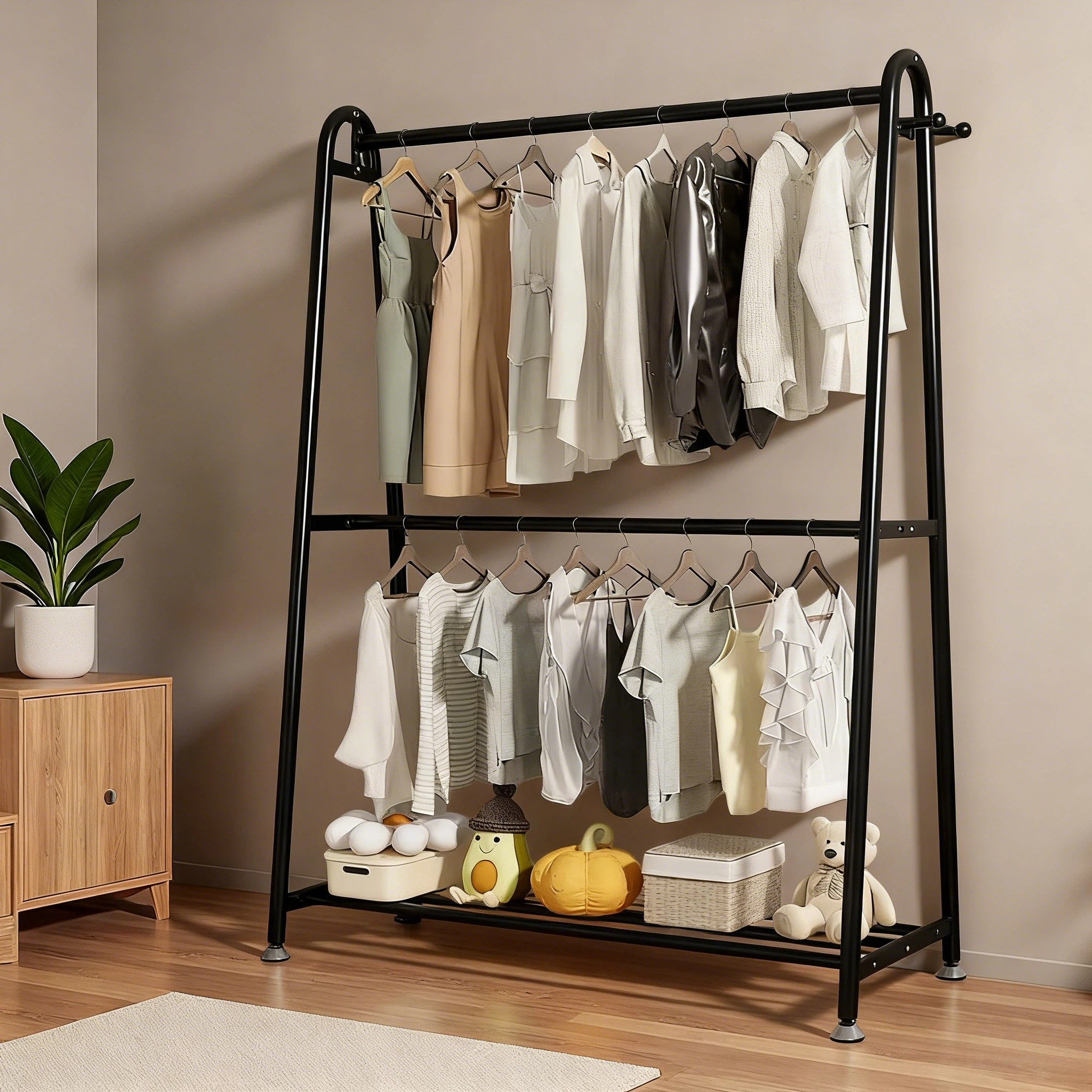 BILIMO 2단 스탠드 행거 대용량 수납 조립식 옷걸이 거실 현관용 옷걸이 27,900원