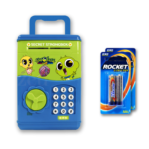 [ZEU] 신비아파트 자동비밀금고 + AA 건전지 4개입 어린이 저금통 LED 금고 신비 금비 25,500원