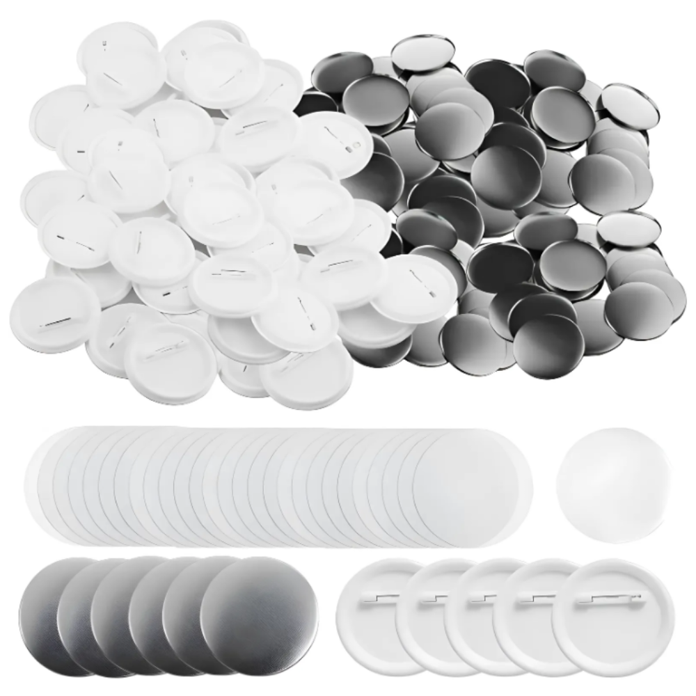 JIBAIHUO 뱃지만들기 버튼 메이커 기계 25MM-58MM DIY 배지 세트 핀 제작 100-500Pcs 부품 + 원형 커터 프레스, 58mm[100개], 100개, 현재가 18,350원