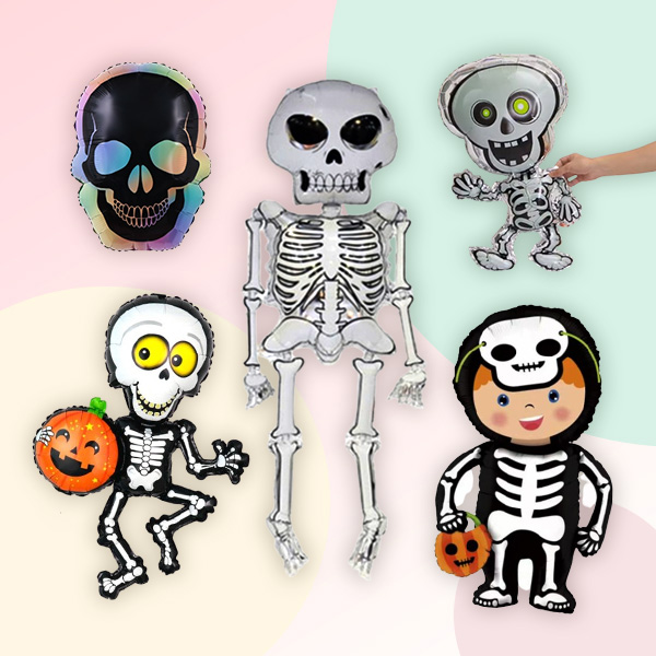 [파티지_로켓] 할로윈 풍선세트2 / 할로윈풍선 호박 미라 유령 거미 드라큘라풍선 할로윈파티 할로윈장식, HB 05_할로윈 풍선세트_해골 모음 5종 13,900원