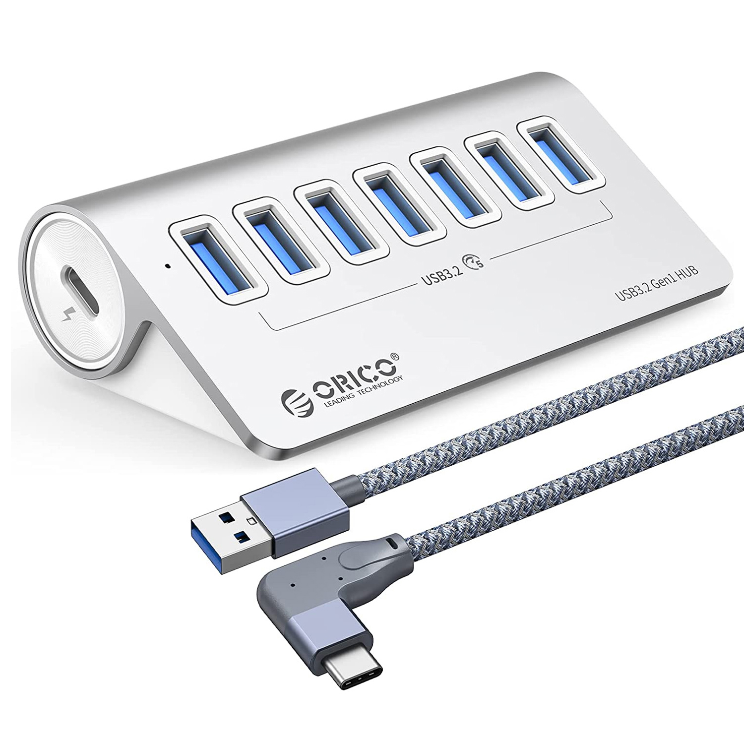 오리코 C타입 무전원 & 유전원 겸용 7포트 USB 3.2 GEN1 USB 허브 M3U7 + C타입-USB A타입 ㄱ자 케이블 세트 68,000원