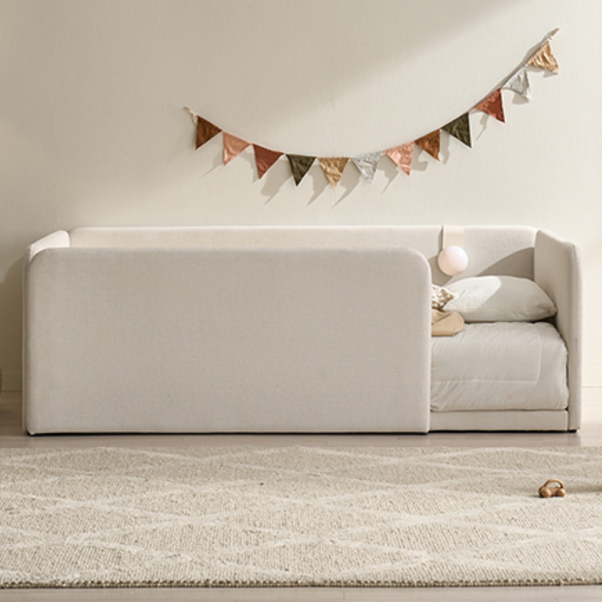 [베드리움] 라온 패브릭 데이베드 침대 슬림헤드 SS - NEW 코지슬립 유로탑 + 안전가드, 크림 아이보리 1,147,000원