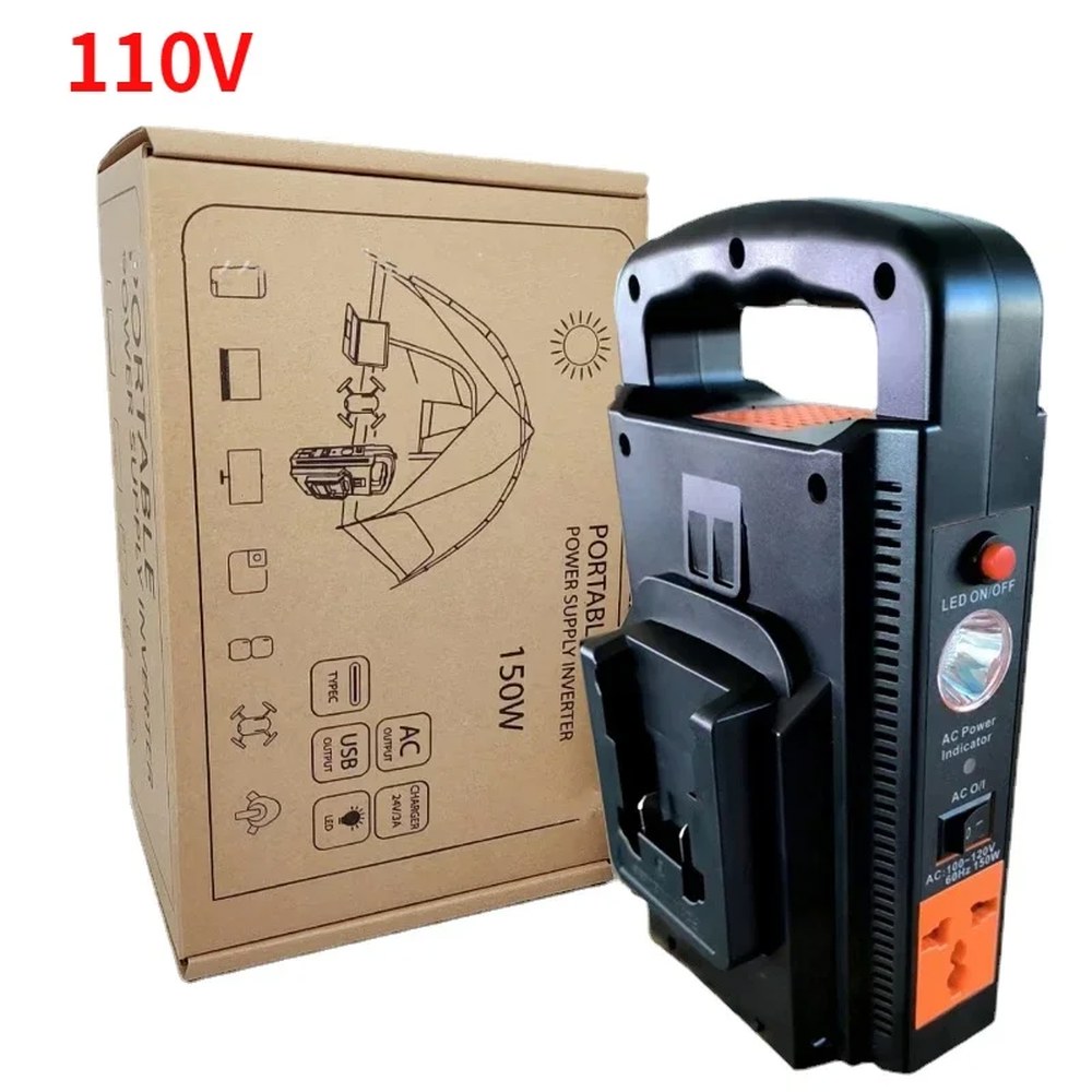 Makita 호환/DEWALT 호환/Milwaukee 호환/Bosch 호환 18v 배터리 용 300W 리튬 인버터 AC 110V/220V USB Tpye C 전원 은행 변환기 빛 84,800원