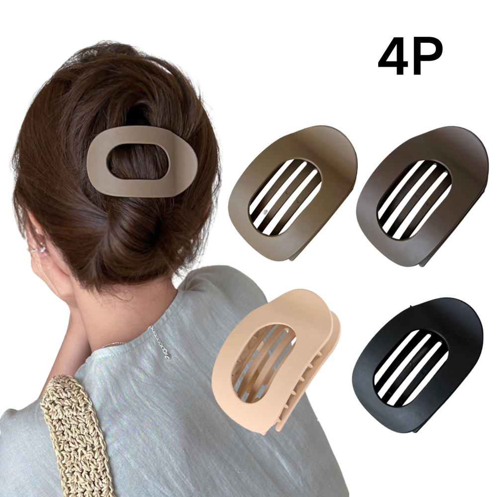 글로윅 뒤통수 눌림 없는 올림머리 반묶음 헤어집게 대형 납작 헤어핀 집게핀 4P세트, 현재가 8,900원