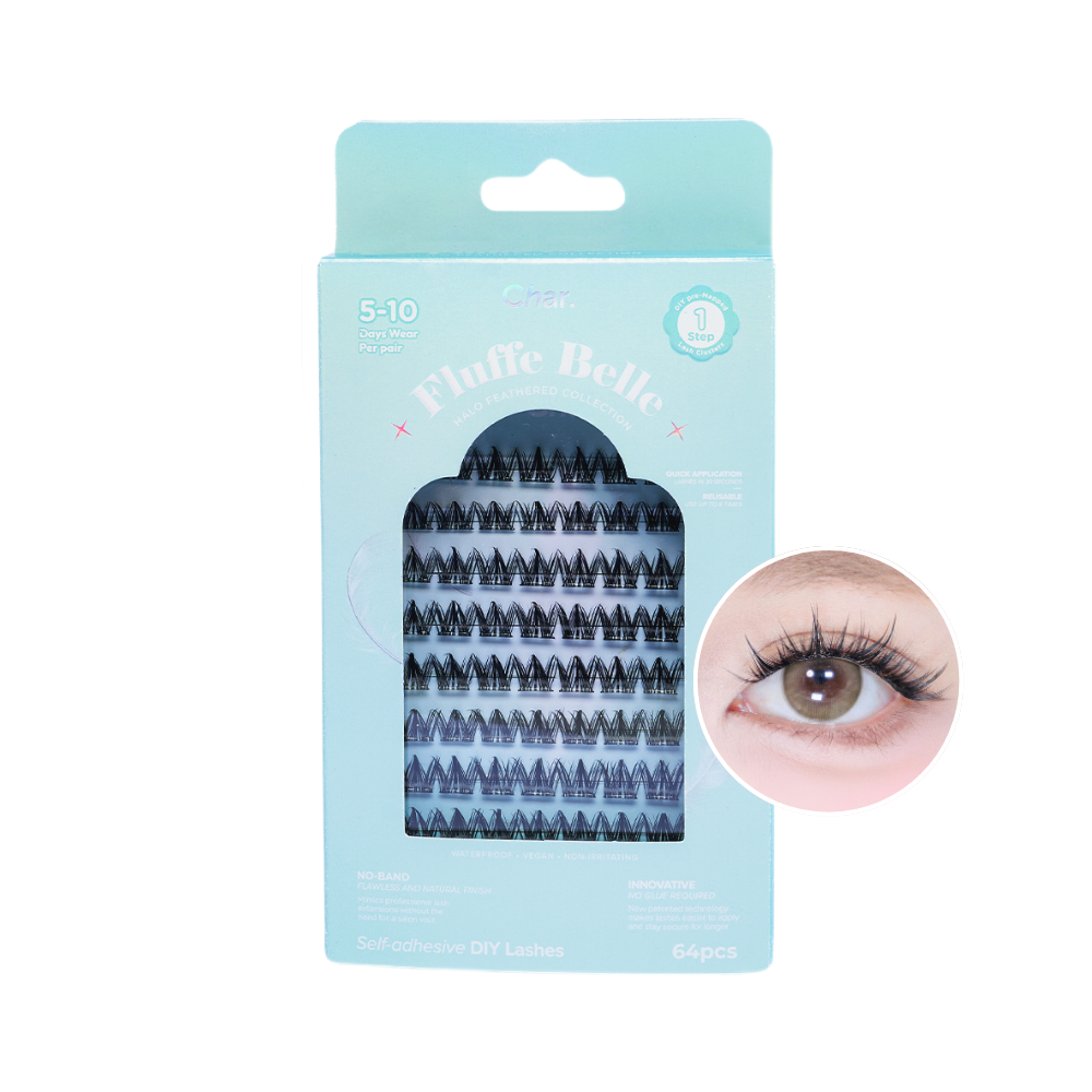 Char 핸드메이드 할로 피더 콜렉션 플루페 벨 인조 속눈썹, 1개, 블랙 44,800원