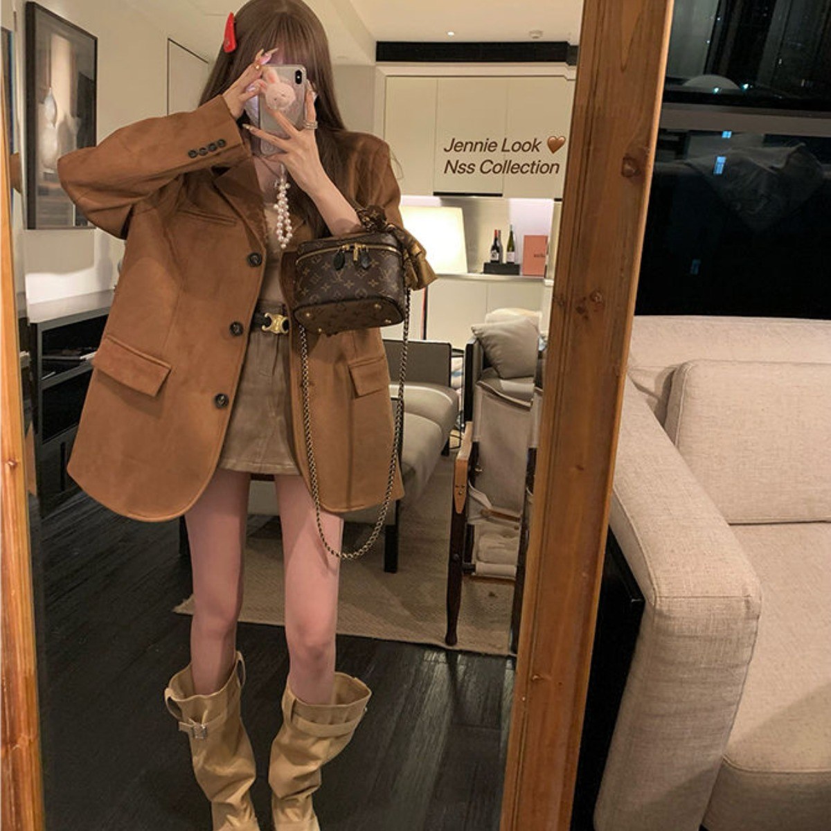 여성 스웨이드 코트 하프 스타일 여성용 빈티지 컬러 버튼 디자인 오버사이즈 테일러드 재킷 LCL 33,430원