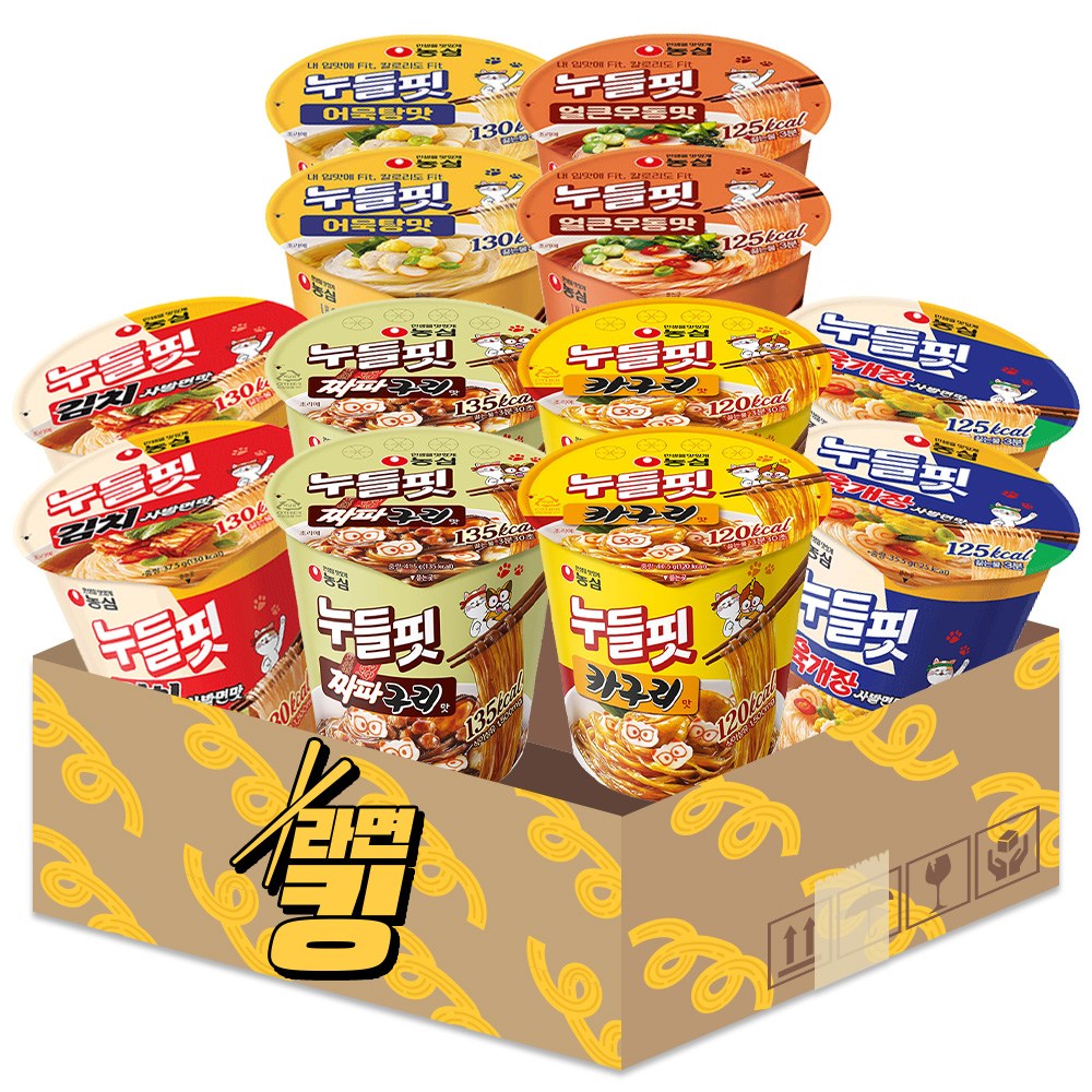 농심 누들핏 6종 2개씩 (김치사발면+육개장+짜파구리+카구리+얼큰우동+어묵탕) 22,810원