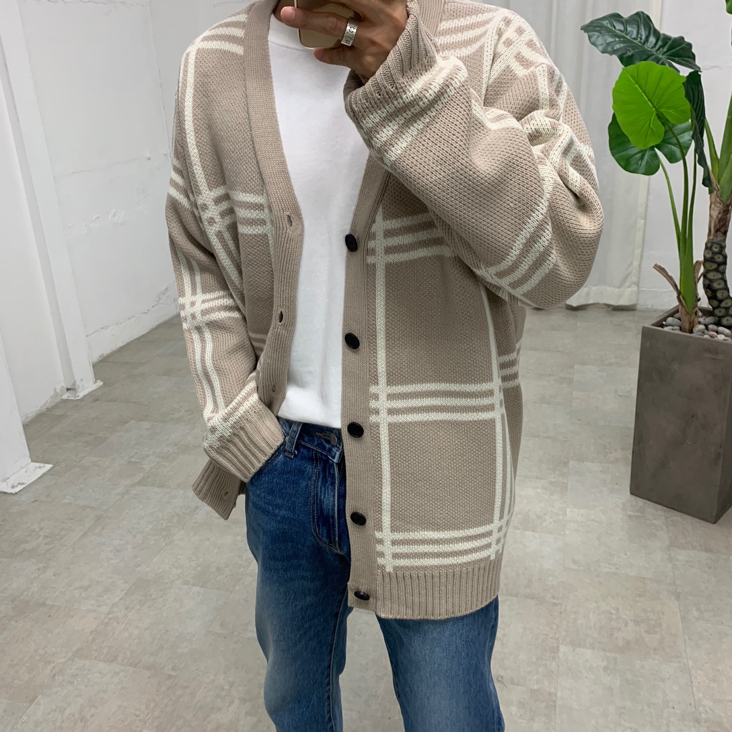 스트릿제이 빅 체크 가디건 41,000원