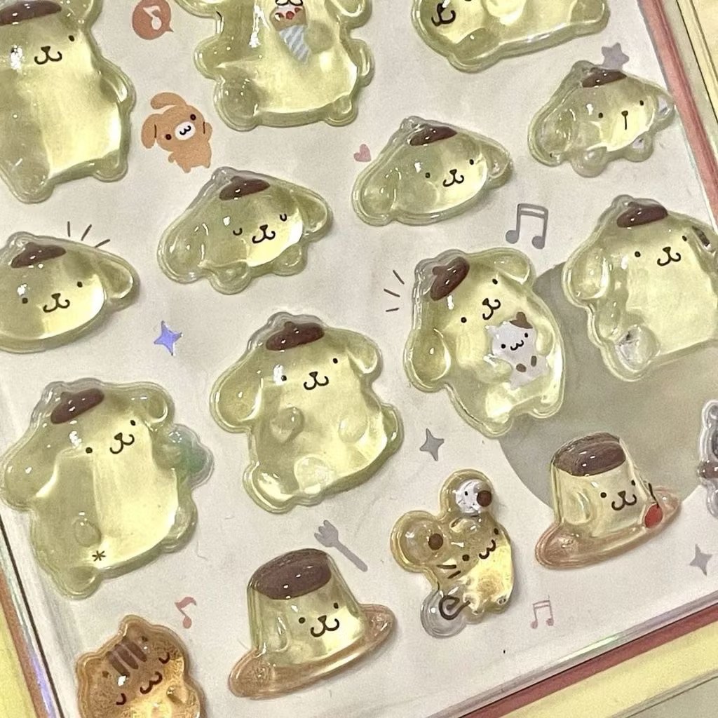 산리오 3D입체 크리스탈 엠보싱 스티커 휴대폰 선물 매니큐어 장식 입체 스티커 핸드북 재료 스티커, 1개, 폼폼푸린 8,300원