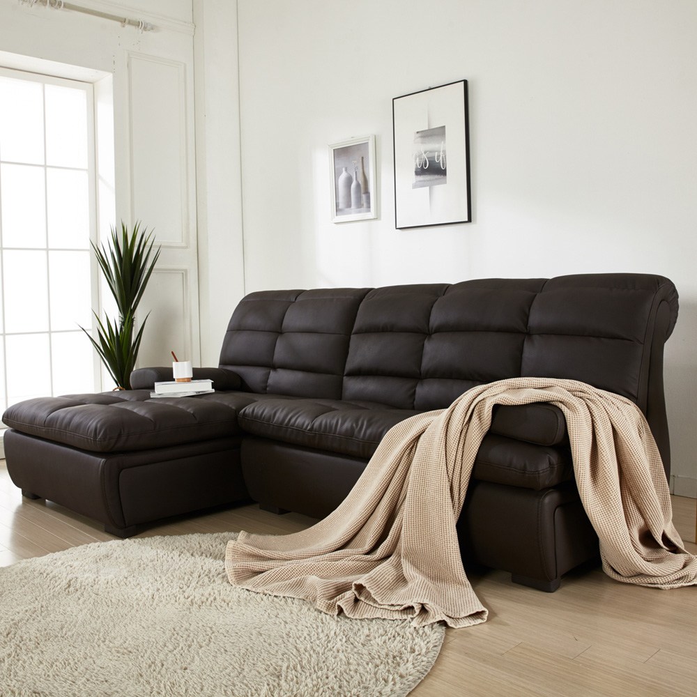 플로바움 바브린노 3.5인용 카우치 소파 방문설치 인조가죽 거실소파, 초코브라운(S5317) 583,530원