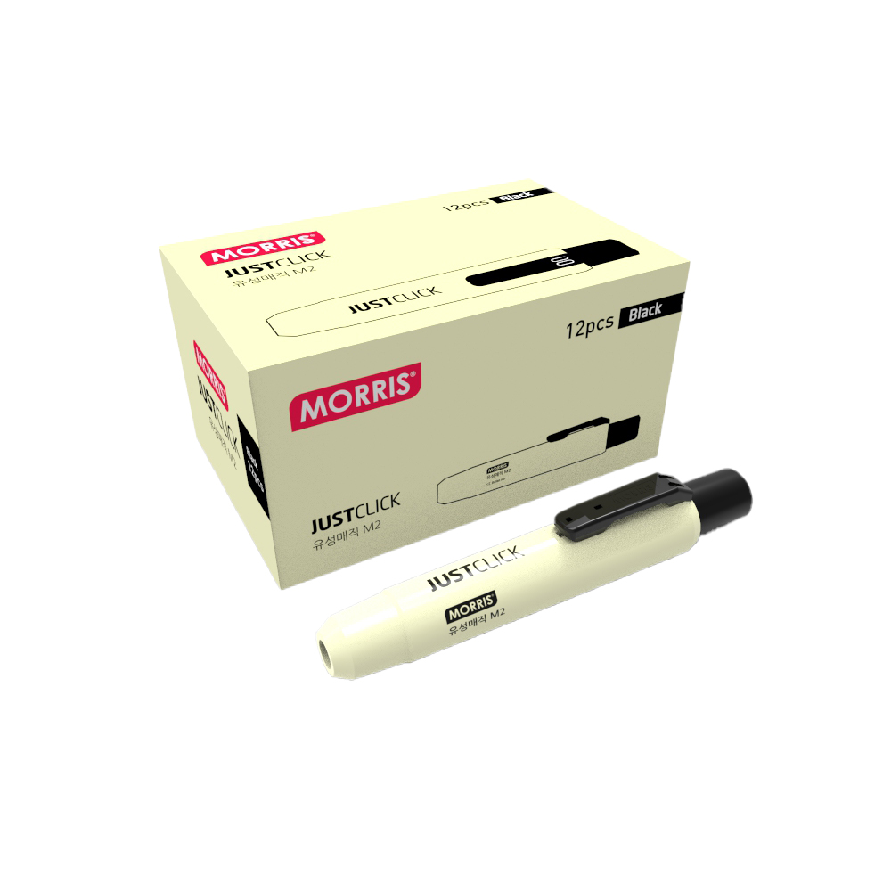 모리스 저스트클릭 유성매직 M2, 블랙, 12개 11,000원