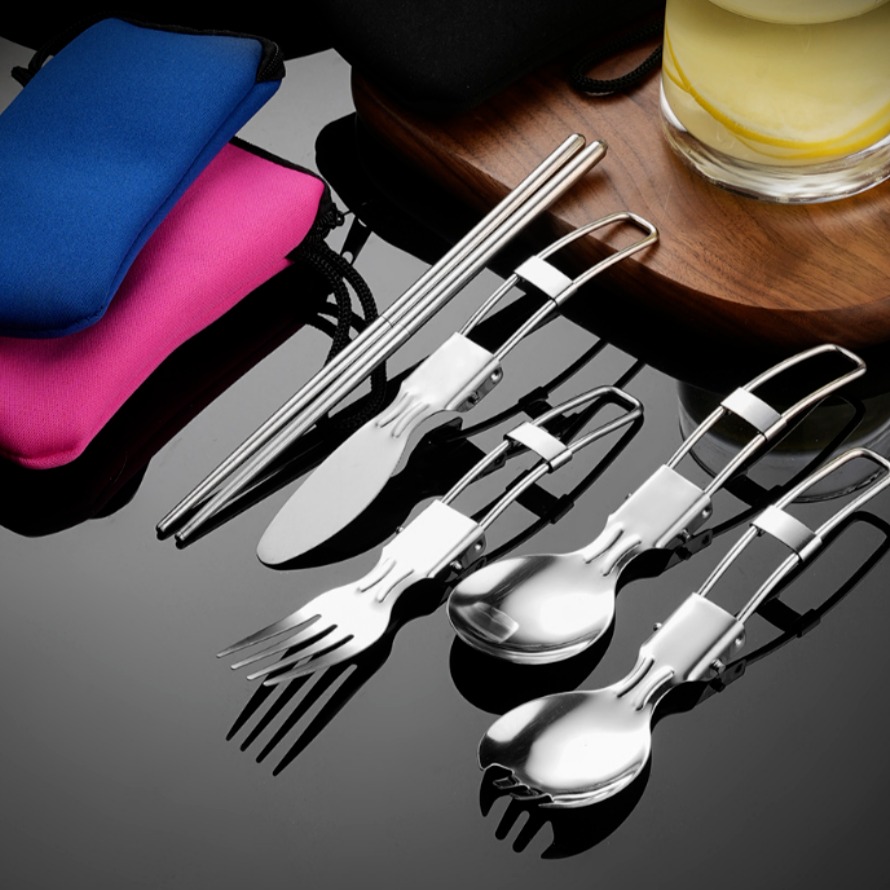 보다모가 야외용 캠핑 올스텐 커트러리 세트, 블루, 1세트 8,980원