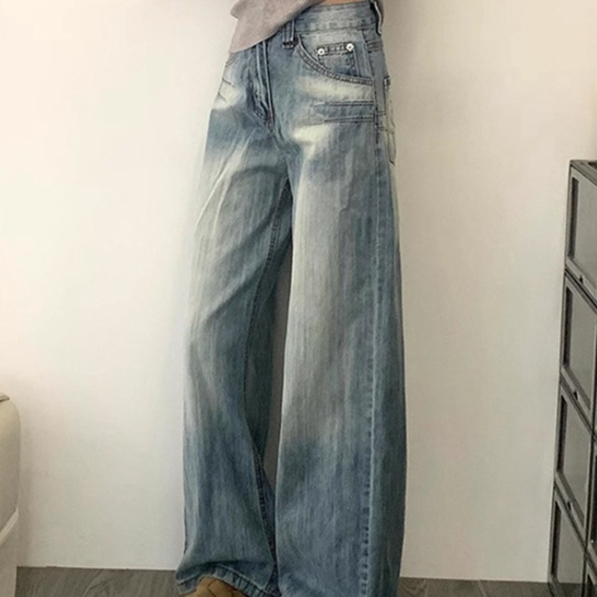 lofei 여성 와이드 데님 팬츠 루즈핏 봄 청바지 KZ26 21,900원