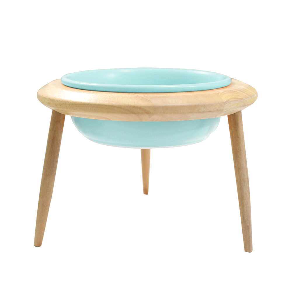 애구애구 강아지 밥그릇 물그릇 기울기 높이 조절 원목 식기, 스카이블루 9,900원
