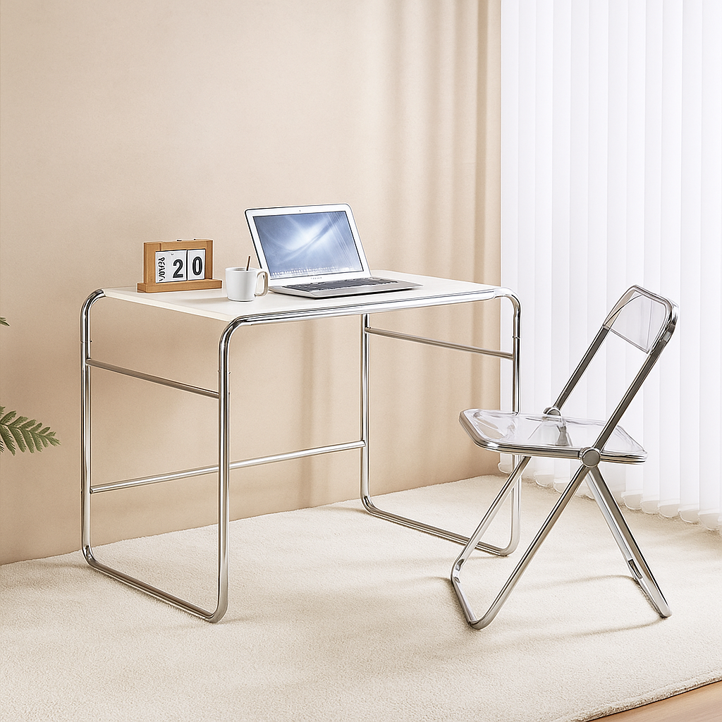 나인홈 클리어 모던 데스크 미드센추리 철제 크롬 다용도 테이블 입식 책상 800 64,550원