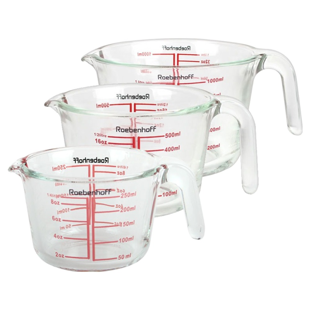 레벤호프 내열 유리 계량컵 250ml + 500ml + 1000ml 세트 18,970원