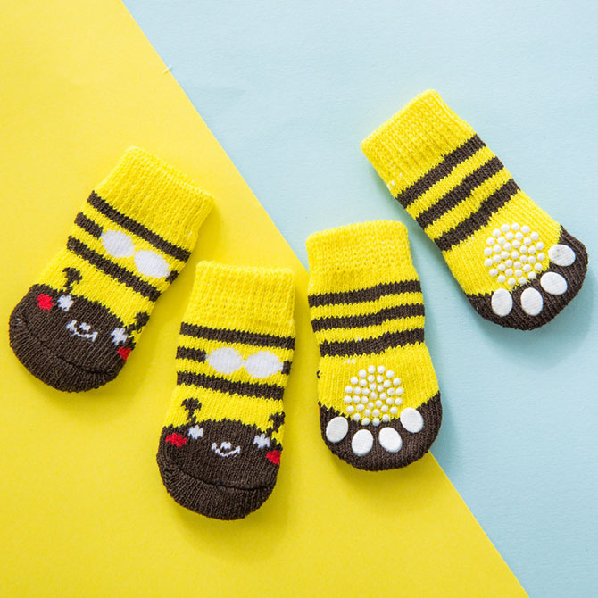 마더라이크 강아지 양말 미끄럼방지 반려견 애견양말, 애견양말_꿀벌, 1개 4,900원