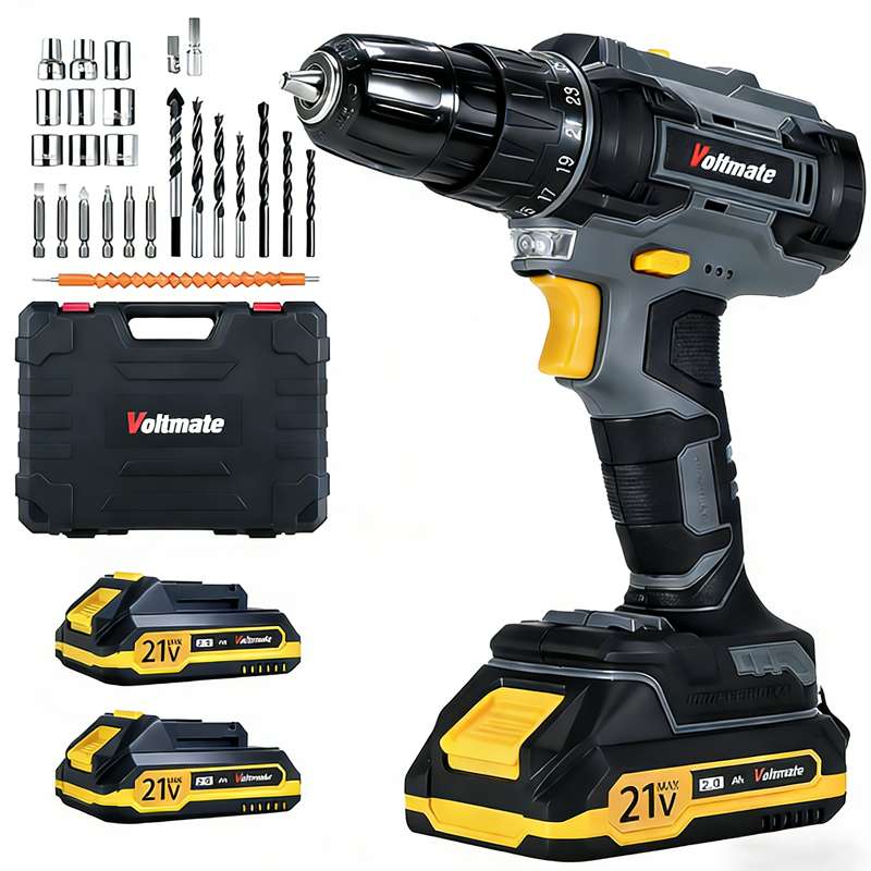 Voltmate 무선 전기드릴 21V 듀얼배터리 제공 24종 부품과 스토리지 케이스 가정용 무선 전동 드릴 드라이버 세트 99,850원
