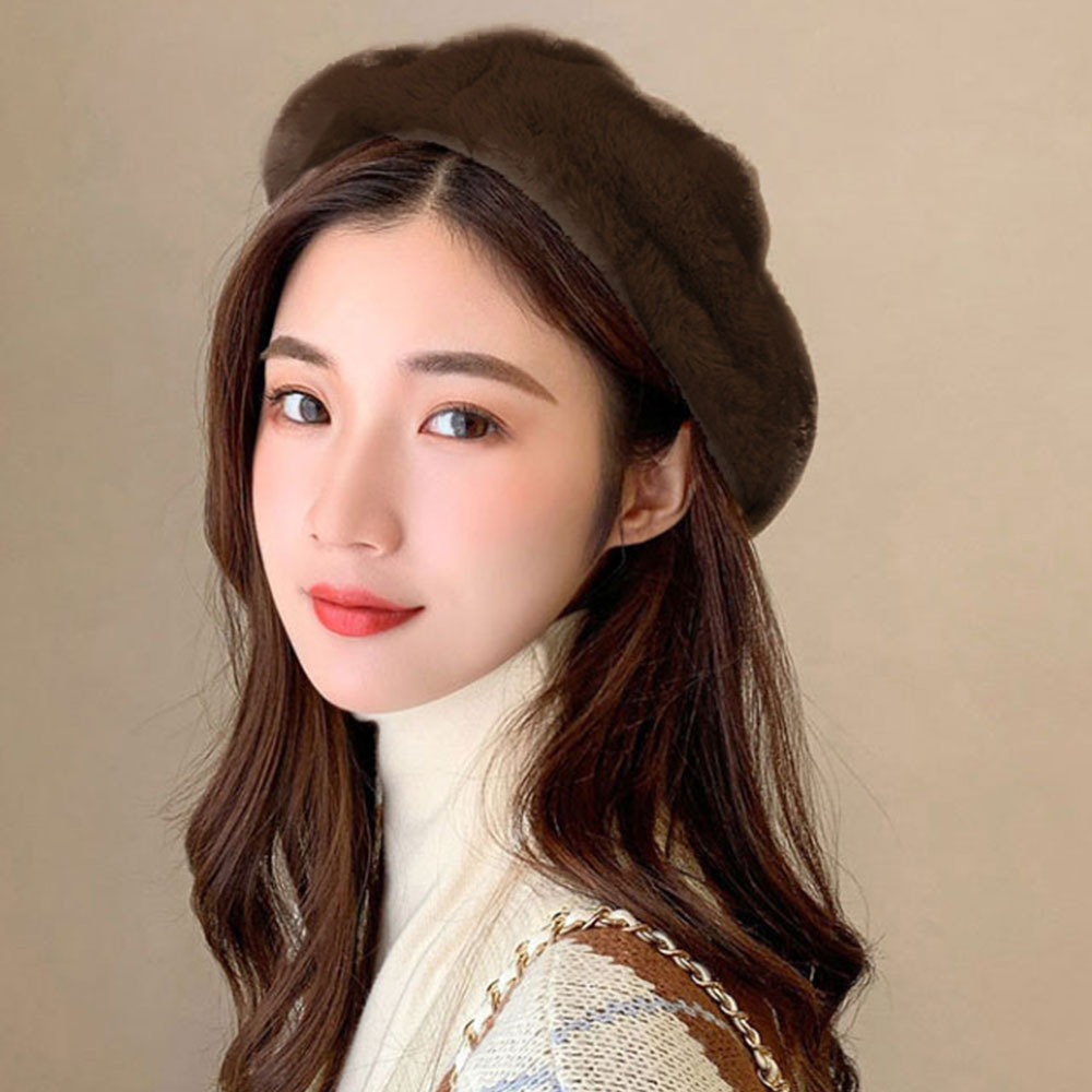 국내생산 부드러운 겨울 털 앙고라 베레모 방한 모자 여성 여자 데일리 1,500원