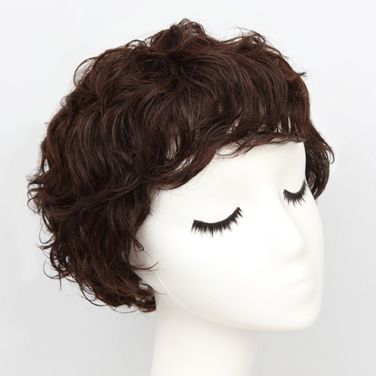 [W1027] 콜린웨이브 숏기장 항암가발 여성 인모 통가발, 자연갈색, 1개 659,000원