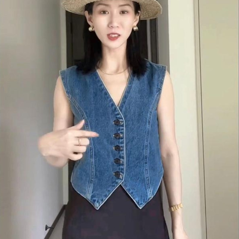 해피유통 여성 고급 청나시 쇼트 브이넥 베스트jhwj 20,640원