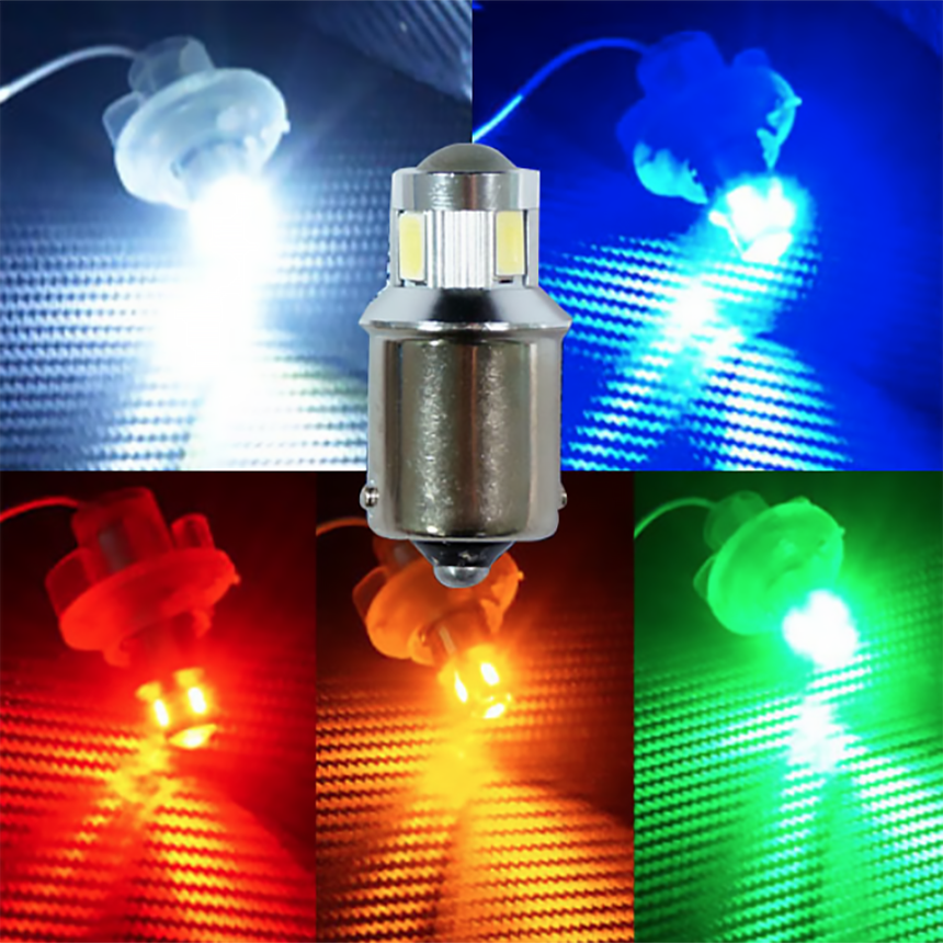 삼항LED 12V-24V겸용 더블 하이파워 미니 6발 LED시그널전구[싱글], 1개 6,300원