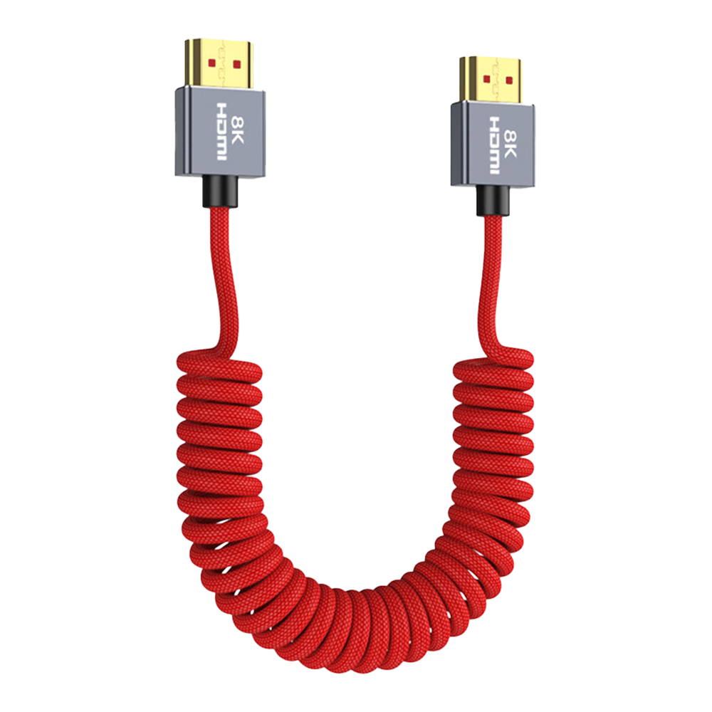 HDMI 2.1 슬림형 케이블 8K 고급형 A to A 코일형 스프링 레드 0.3m, 1개, HDMI 케이블 23,800원