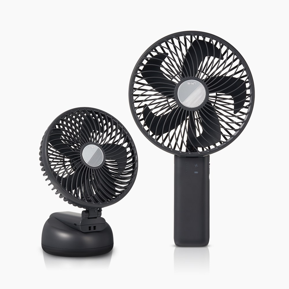 프롬비 윈드스핀 빅팬 휴대용 탁상용 겸용 폴더블 선풍기 손선풍기 FB150, 쿨그레이(본품+크래들 SET) 59,800원