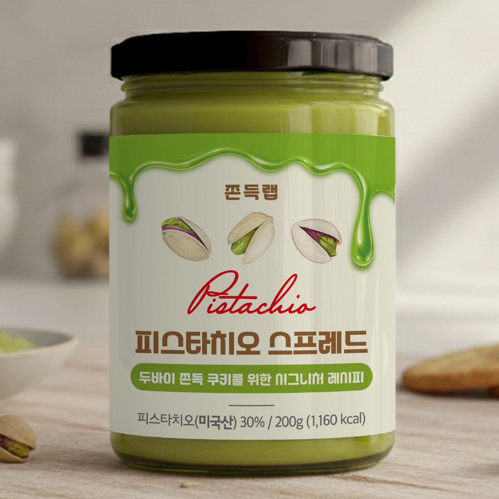 쫀득랩 피스타치오 스프레드 국내 제조 두바이 쫀득 쿠키 전용, 200g, 1개 29,900원