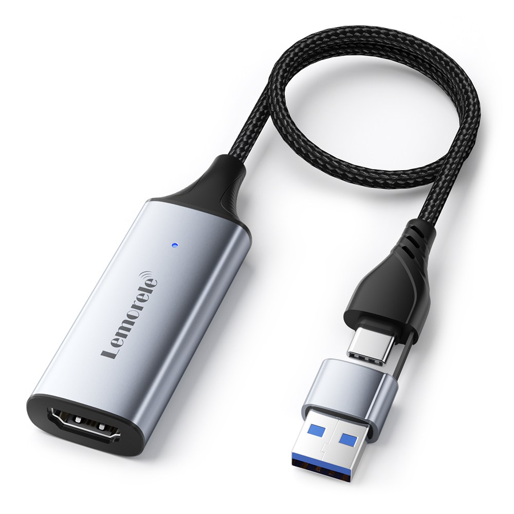 Lemorele USB/USB-C HDMI 비디오 캡처 카드 1080P@60Hz, AC05 22,990원