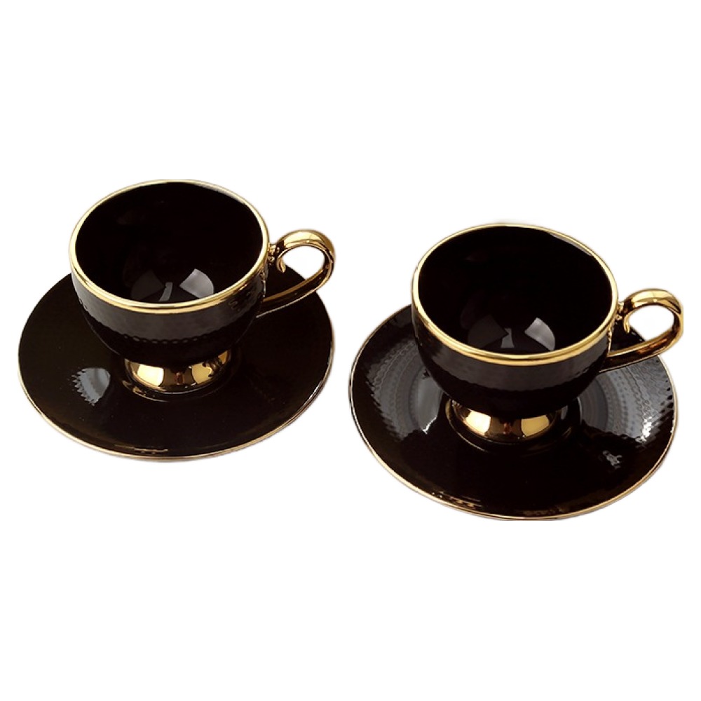 아데리아 빈센트 골드 2인 커플 커피잔 세트, 블랙, 1세트 65,750원
