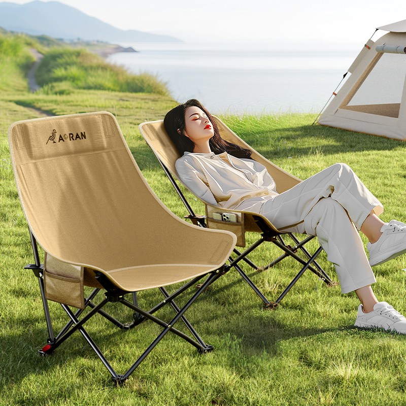 AORAN 각도조절 경량 접이식 캠핑 의자 세트, 2개, 카키색 43,600원