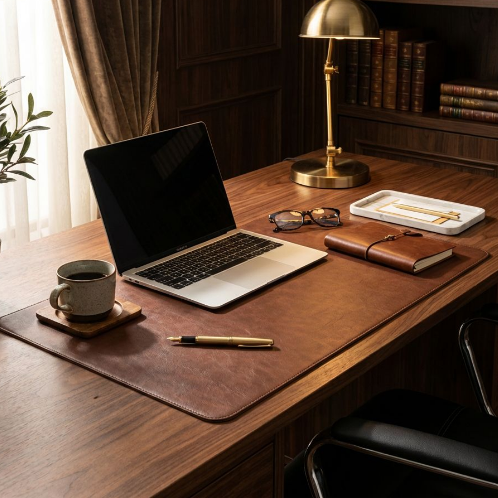 세지아 고급 소가죽 데스크 매트, 브라운 23,000원