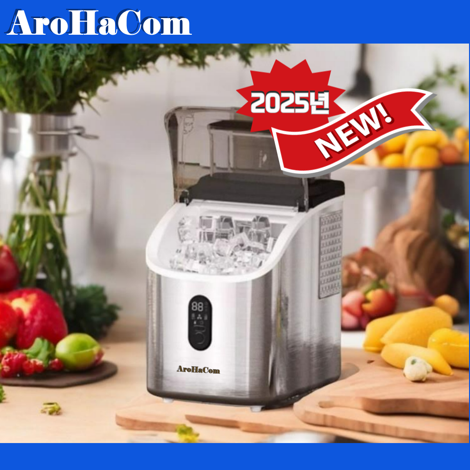 아로하닷컴 업소용 제빙기 20kg 가정용 소형 생수통 얼음기계 원버튼 신제품 사각얼음, 수동공급 급수방식 215,000원