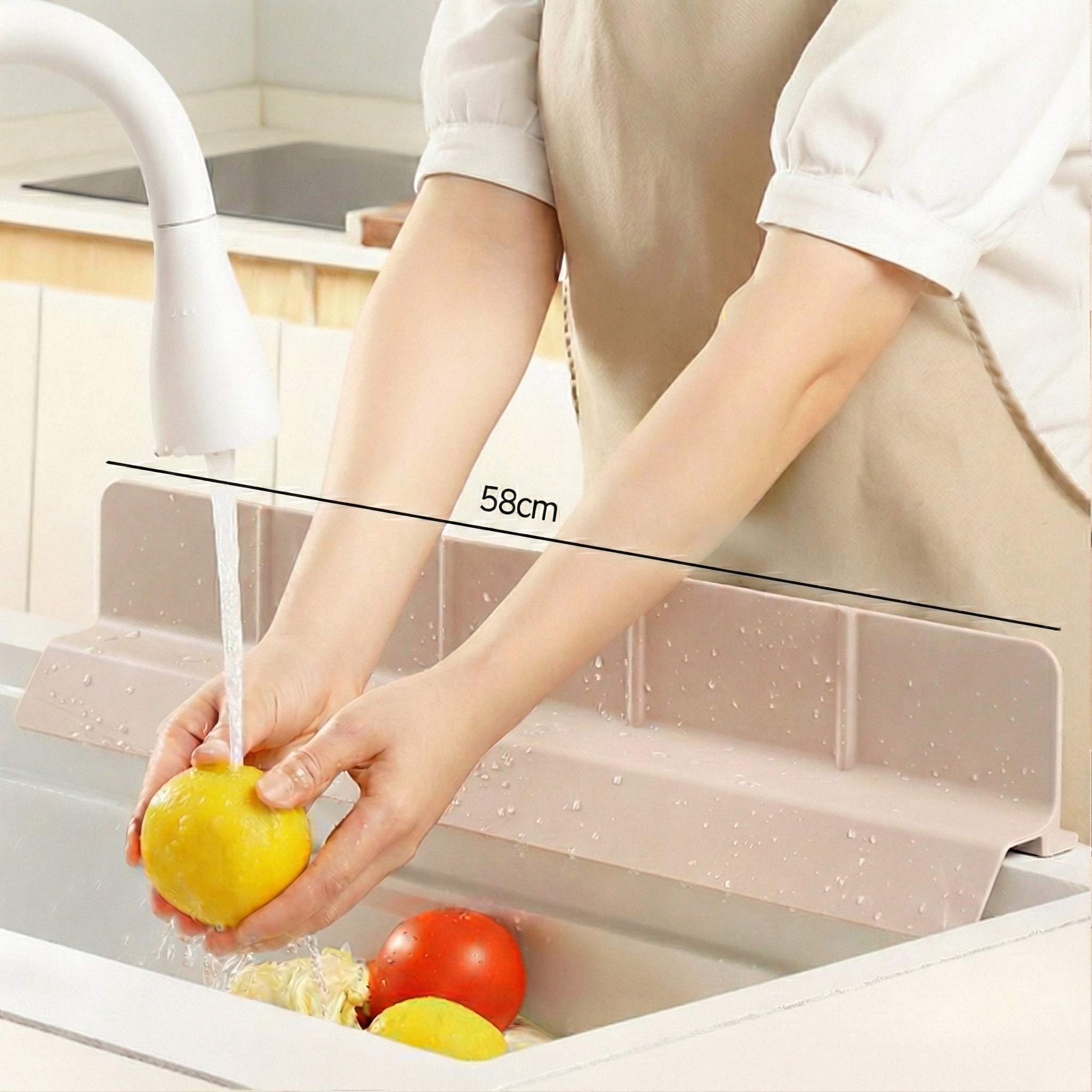 에스위두 물튀김 방지 처마 싱크대 물막이 높이 9cm M, 1개, 애쉬핑크 14,980원