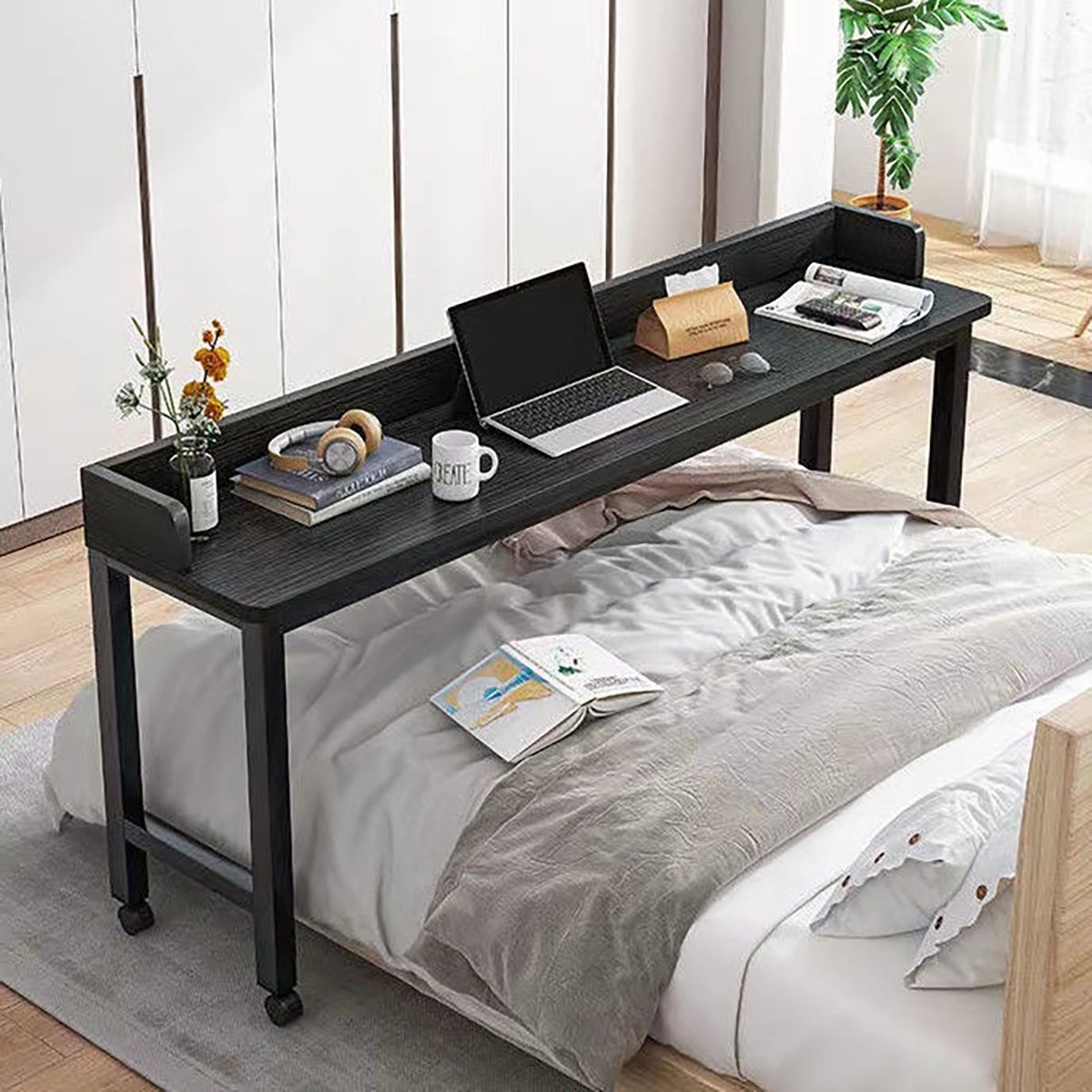 거실 이동식 좁고긴 컴퓨터 테이블 침실 바퀴달린 침대 책상 126,000원