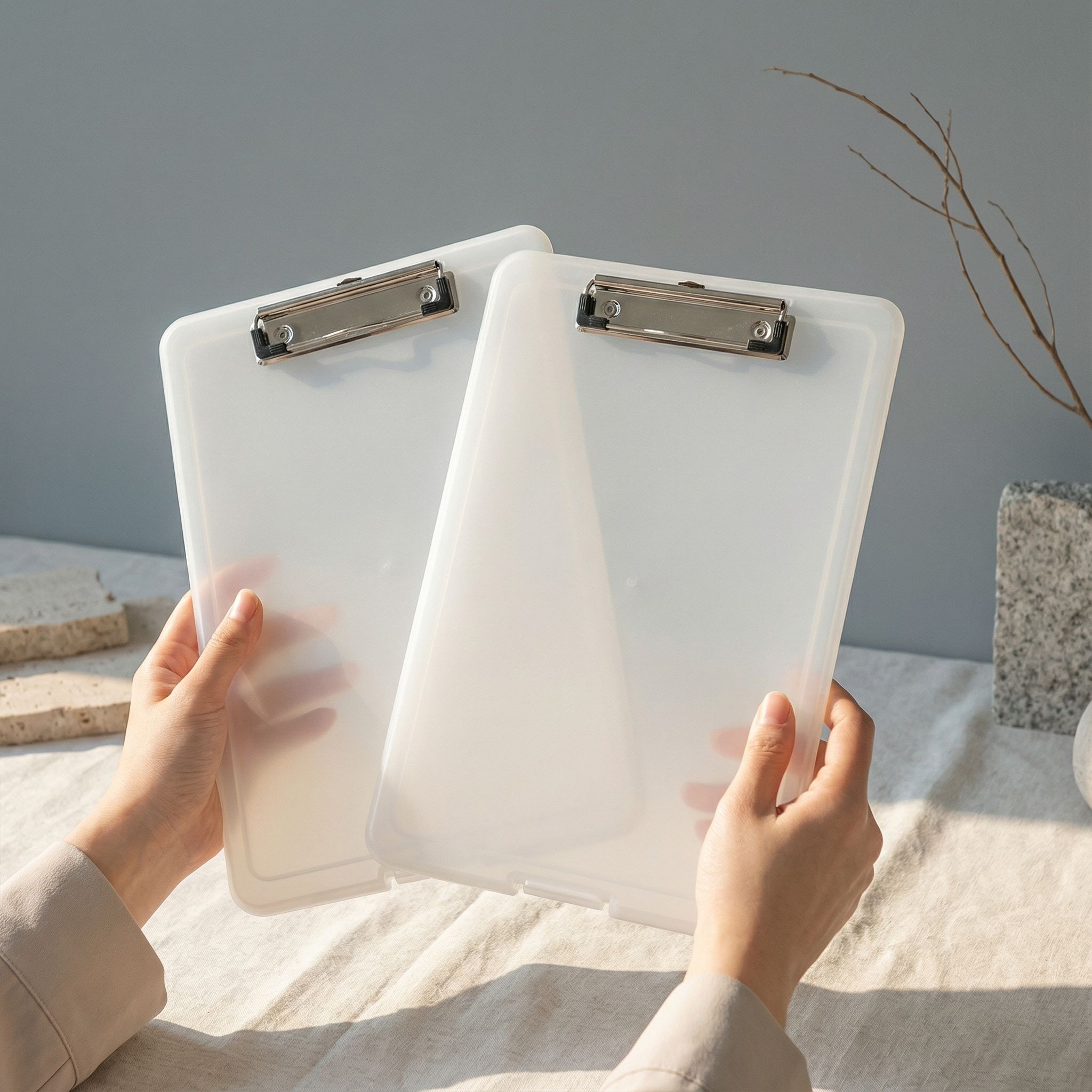 라운드월 수납형 파일함 파일 케이스 A4클립보드 파일케이스, 2개, 투명 9,800원