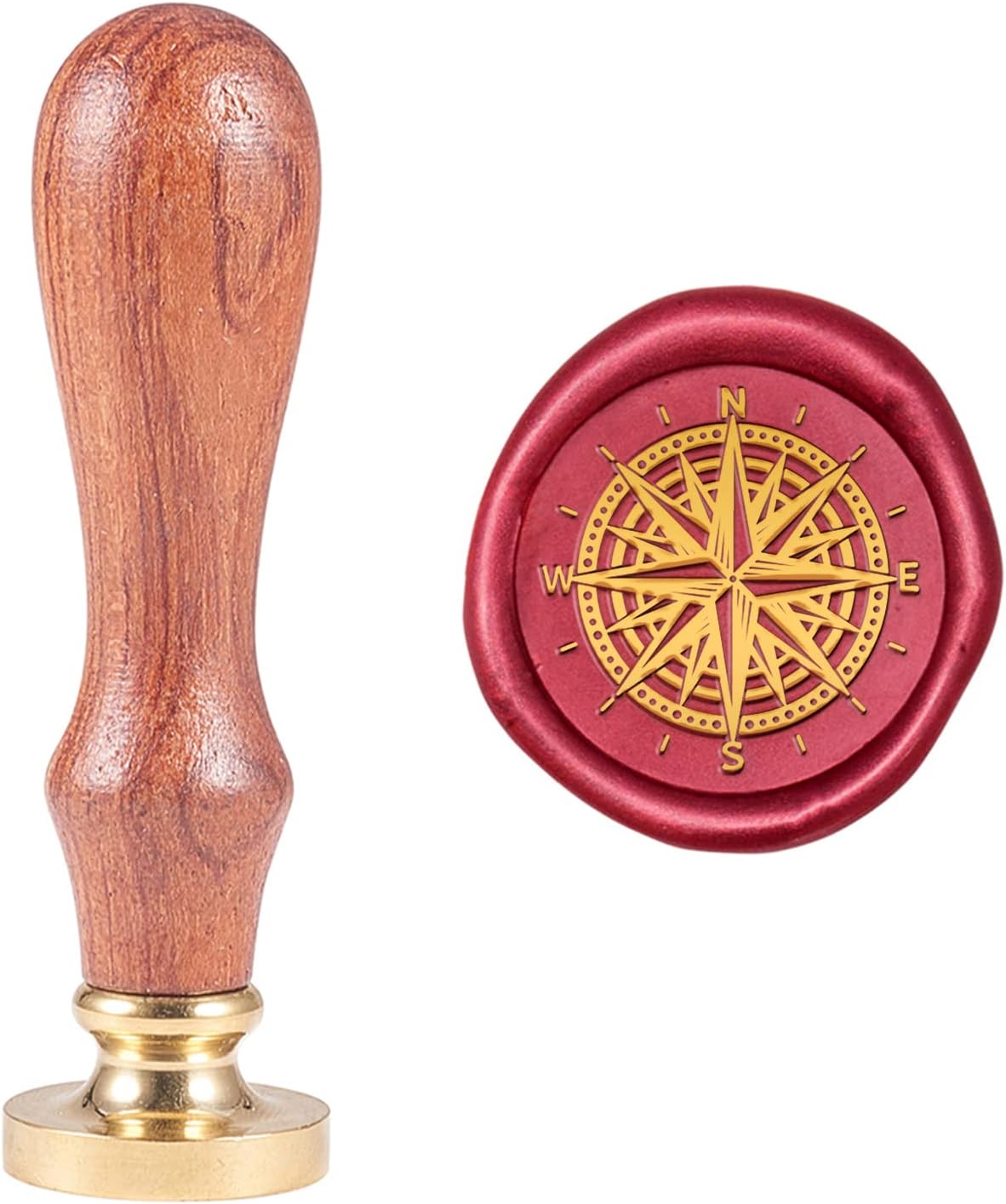 고급 황동 실링왁스 스탬프 나무 손잡이 분리형 편지 초대장 봉인 인장 키트 1개 세트, 금색, 1개 6,660원