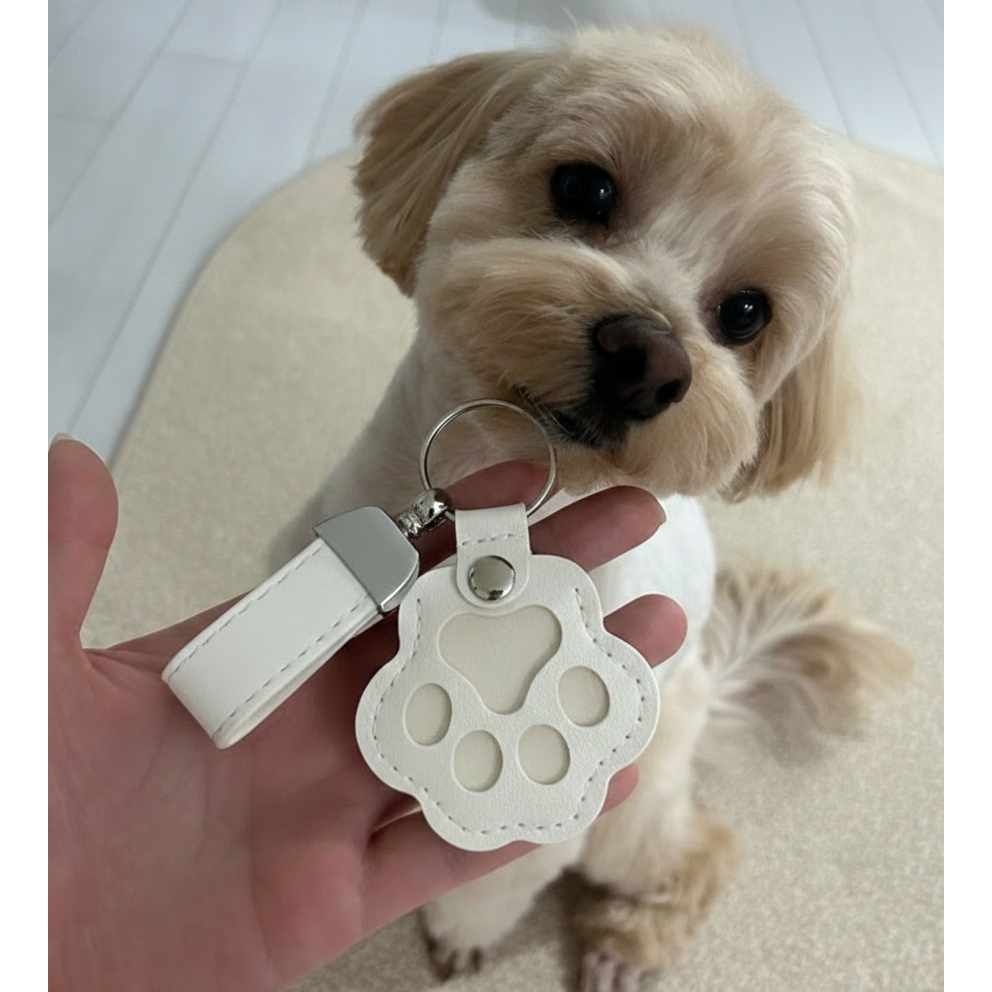 강아지 털 보관 키링 가죽 스트렙 키체인 가방고리 열쇠고리 / 반려동물 고양이 굿즈 메모리얼 추억 추모, 1개, 회색 4,900원