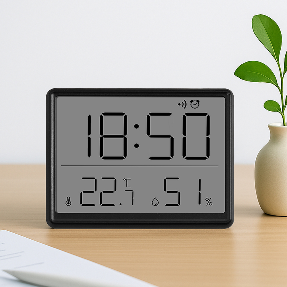 레토 자석부착 벽걸이 겸용 온습도 탁상시계 LLC-TH10, 블랙 10,900원