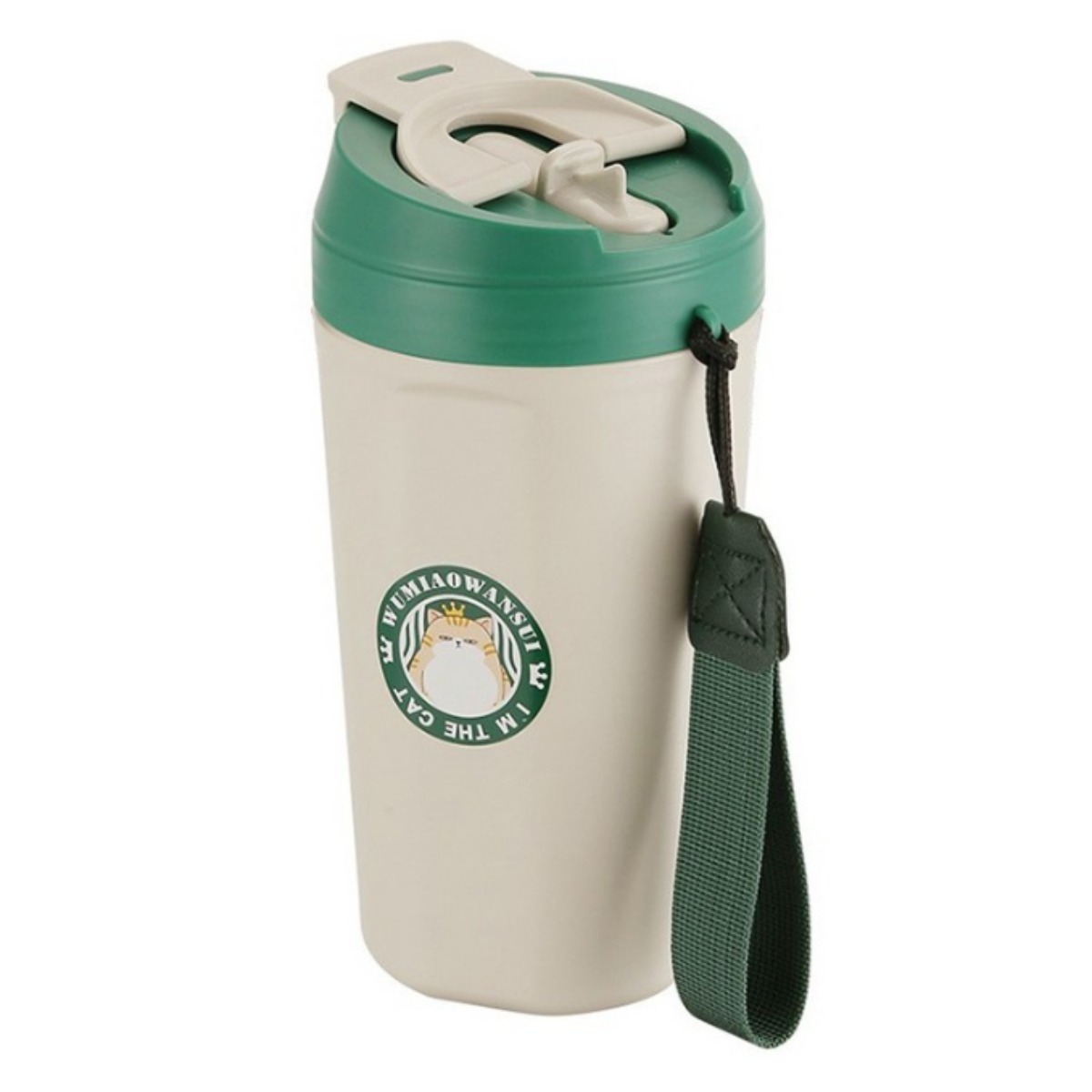 MEMEU 프리미엄 스테인레스 보온 텀블러 620ml 진공 단열 커피 컵 완전 밀폐 휴대용 스트랩 넓은 입구 세척 편함 누수방지 사무실 차량용, 1개, 620ml, 녹색 16,240원