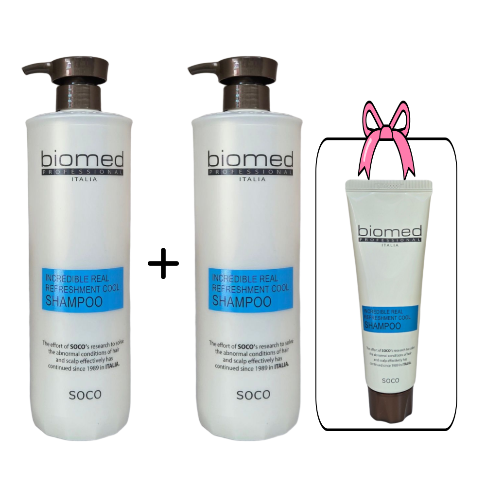 바이오메드 프로페셔널 인크레더블 리얼 리후레쉬먼트 쿨 샴푸 1000ml+1000ml+100ml 28,800원