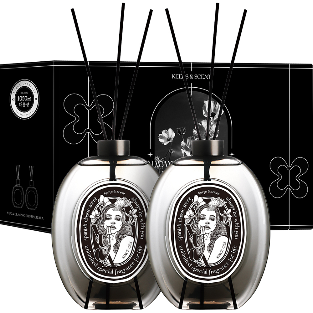 뷰카 센트 클래식 대용량 디퓨저 선물세트, 에이프릴프레쉬, 1.05L, 2개 39,900원
