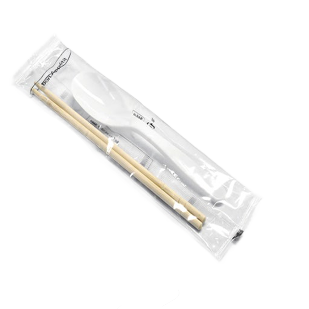 그린우드 수저세트 본아베띠 OPP 화이트 수저와 둥근 대나무 젓가락 500세트, 1개, 500개 29,100원