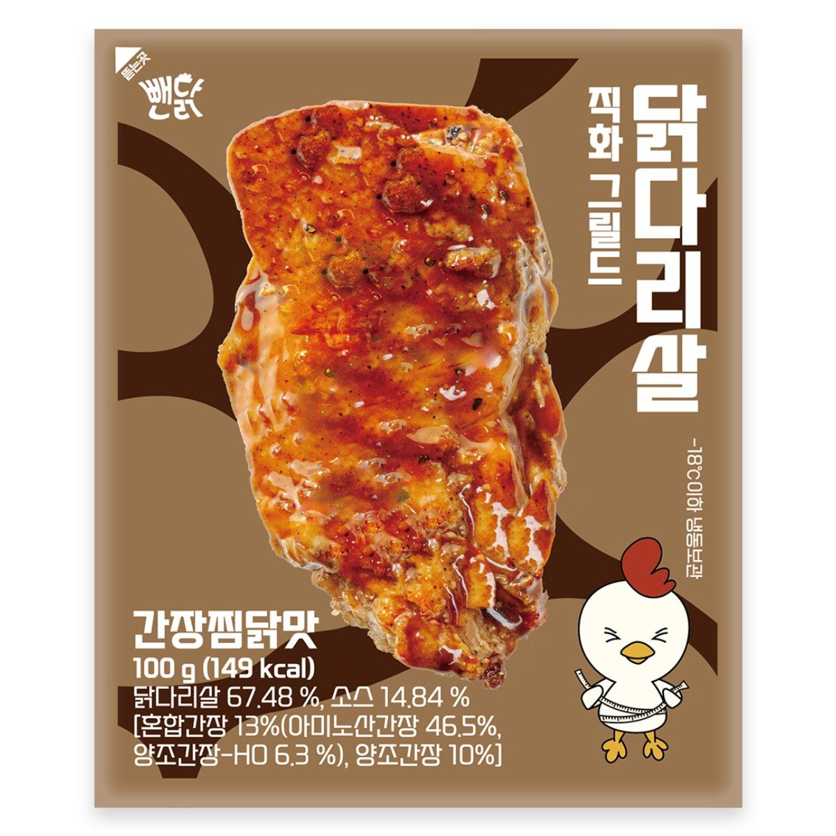 뺀닭 닭다리살 껍질 벗긴 직화그릴드 통닭다리살 간장찜닭맛, 30개, 100g 69,000원