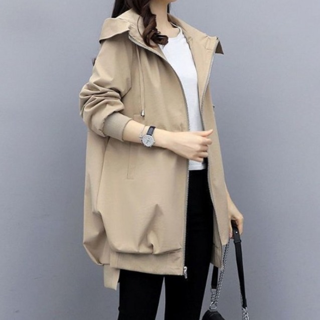 간절기 야상 여자 후드 트렌치코트 하프 아우터 점퍼 47,300원