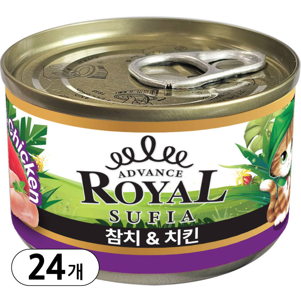 어드밴스 로얄 수피아 캔 4종 170g x 24개입 고양이 캔 간식, 170g, 어드밴스 로얄 수피아 참치&치킨, 24개 21,900원