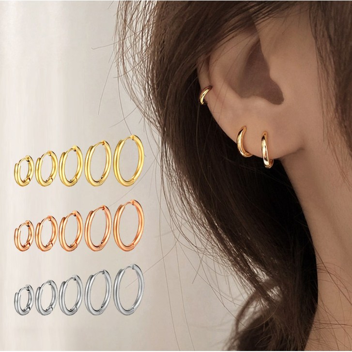 바네코쥬얼리 925실버. 데일리 심플 원터치 링 귀걸이 8,700원