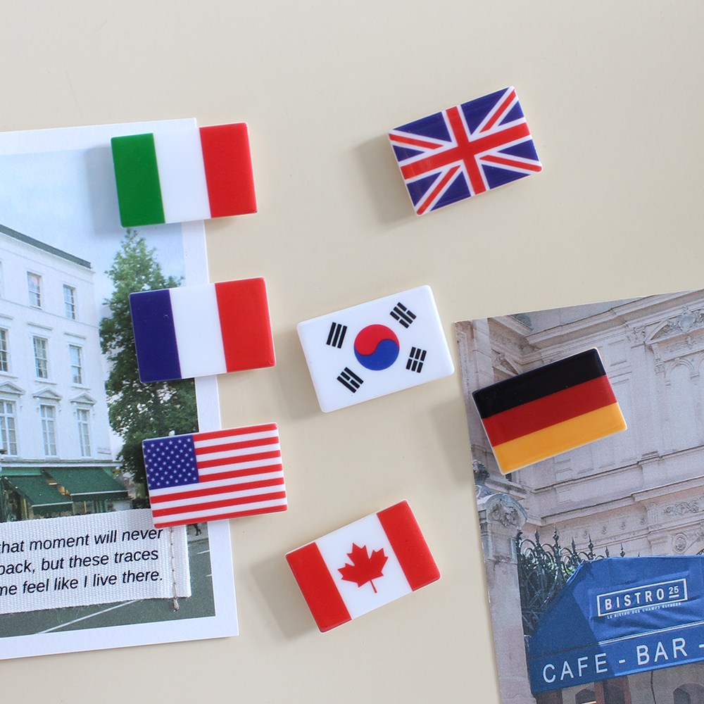 나라별국기 7P set 냉장고 현관문 인테리어 자석 작지만 강력한 귀여운 마그넷, 나라별국기 7pcs 세트 자석 12,900원